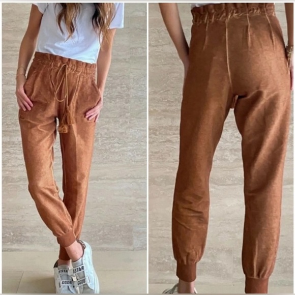 100% Cotton Something Navy Casual Lounge set Copper Medium Bottom Small Top - Picture 2 of 13